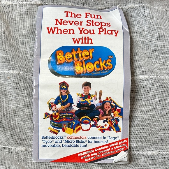 Vintage 1992 Better Blocks 248 piece Original Box FULL With Original Booklet EUC - Picture 3 of 10